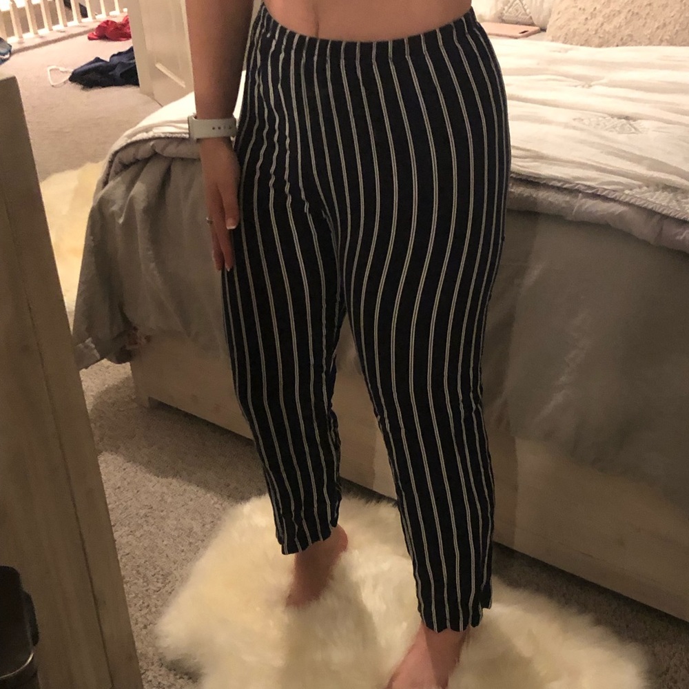 Brandy Melville black and white striped pants